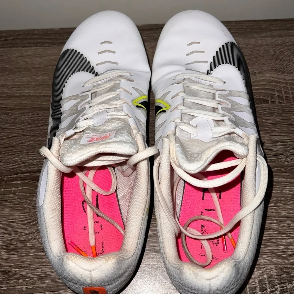 Nike White Black and Pink Track Shoes Sz 11.5